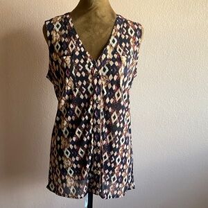 BCBGMaxAzria Multicolor Geometric Print Blouse